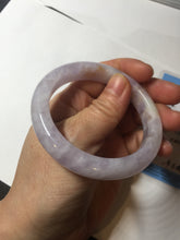 Load image into Gallery viewer, 53mm Certified Type A 100% Natural light purple white Jadeite bangle AU15-9429
