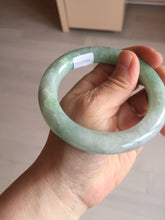 Load image into Gallery viewer, 卖了 58mm certified 100% natural type A light sunny green chubby round cut jadeite jade bangle BL8-5394
