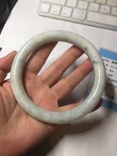 Load image into Gallery viewer, 75.2mm certified Type A 100% Natural light green white round cut plus size Jadeite Jade bangle BP172-1258
