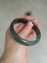 Load image into Gallery viewer, Reserved! Please don&#39;t order. Thanks. 58.8mm certificated type A 100% Natural dark green/blue Jadeite Jade bangle S63-1096 (add on item)
