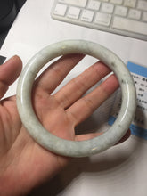 Load image into Gallery viewer, 75.2mm certified Type A 100% Natural light green white round cut plus size Jadeite Jade bangle BP172-1258
