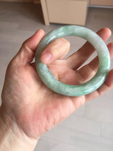 Load image into Gallery viewer, 卖了 58mm certified 100% natural type A light sunny green chubby round cut jadeite jade bangle BL8-5394
