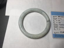 Load image into Gallery viewer, 75.2mm certified Type A 100% Natural light green white round cut plus size Jadeite Jade bangle BP172-1258
