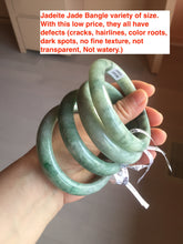 Load image into Gallery viewer, 54-63mm certified Type A 100% Natural dark green/white/black Jadeite Jade bangle group with defects GL1
