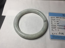 Load image into Gallery viewer, 75.2mm certified Type A 100% Natural light green white round cut plus size Jadeite Jade bangle BP172-1258
