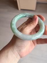 Load image into Gallery viewer, 卖了 58mm certified 100% natural type A light sunny green chubby round cut jadeite jade bangle BL8-5394
