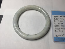 Load image into Gallery viewer, 75.2mm certified Type A 100% Natural light green white round cut plus size Jadeite Jade bangle BP172-1258
