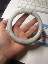 Load image into Gallery viewer, 75.2mm certified Type A 100% Natural light green white round cut plus size Jadeite Jade bangle BP172-1258
