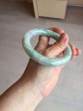 Load image into Gallery viewer, 卖了 58mm certified 100% natural type A light sunny green chubby round cut jadeite jade bangle BL8-5394
