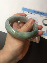 Load image into Gallery viewer, 60.3mm certified type A 100% Natural green/red chubby Jadeite Jade bangle B117-9131
