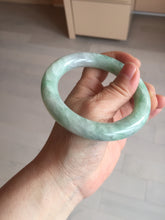 Load image into Gallery viewer, 卖了 58mm certified 100% natural type A light sunny green chubby round cut jadeite jade bangle BL8-5394
