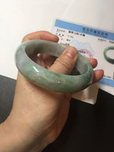 Load image into Gallery viewer, 60.3mm certified type A 100% Natural green/red chubby Jadeite Jade bangle B117-9131
