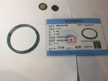 Load image into Gallery viewer, 57.4mm Certified Type A 100% Natural icy watery spring-water green/blue/gray Guatemala slim round cut Jadeite bangle PA101-5537
