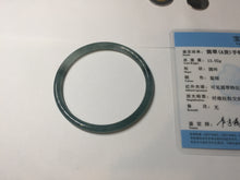 Load image into Gallery viewer, 57.4mm Certified Type A 100% Natural icy watery spring-water green/blue/gray Guatemala slim round cut Jadeite bangle PA101-5537
