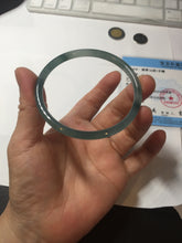 Load image into Gallery viewer, 57.4mm Certified Type A 100% Natural icy watery spring-water green/blue/gray Guatemala slim round cut Jadeite bangle PA101-5537
