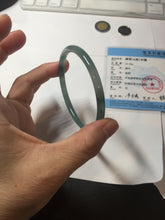 Load image into Gallery viewer, 57.4mm Certified Type A 100% Natural icy watery spring-water green/blue/gray Guatemala slim round cut Jadeite bangle PA101-5537
