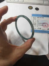 Load image into Gallery viewer, 57.4mm Certified Type A 100% Natural icy watery spring-water green/blue/gray Guatemala slim round cut Jadeite bangle PA101-5537
