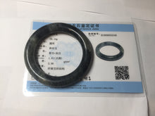 Load image into Gallery viewer, 53.4mm Certified 100% Natural black/gray sesame paste 芝麻糊 青花round cut nephrite Jade bangle HHE102-5546
