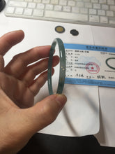 Load image into Gallery viewer, 57.4mm Certified Type A 100% Natural icy watery spring-water green/blue/gray Guatemala slim round cut Jadeite bangle PA101-5537
