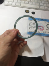 Load image into Gallery viewer, 57.4mm Certified Type A 100% Natural icy watery spring-water green/blue/gray Guatemala slim round cut Jadeite bangle PA101-5537
