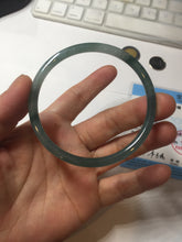 Load image into Gallery viewer, 57.4mm Certified Type A 100% Natural icy watery spring-water green/blue/gray Guatemala slim round cut Jadeite bangle PA101-5537
