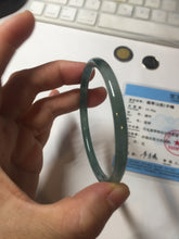 Load image into Gallery viewer, 57.4mm Certified Type A 100% Natural icy watery spring-water green/blue/gray Guatemala slim round cut Jadeite bangle PA101-5537
