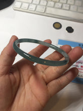 Load image into Gallery viewer, 57.4mm Certified Type A 100% Natural icy watery spring-water green/blue/gray Guatemala slim round cut Jadeite bangle PA101-5537
