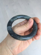 Load image into Gallery viewer, 53.4mm Certified 100% Natural black/gray sesame paste 芝麻糊 青花round cut nephrite Jade bangle HHE102-5546
