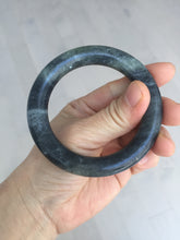 Load image into Gallery viewer, 53.4mm Certified 100% Natural black/gray sesame paste 芝麻糊 青花round cut nephrite Jade bangle HHE102-5546
