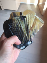 Load image into Gallery viewer, 10x5cm 100% Natural black brown yellow Buffalo Horn half moon Comb with flaws group NJ1
