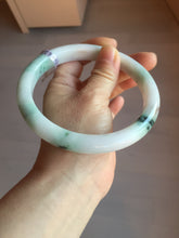 Load image into Gallery viewer, 75mm certified Type A 100% Natural light green purple red with green floating flowers plus size Jadeite Jade bangle AY97-9628
