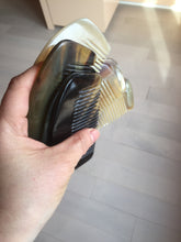 Load image into Gallery viewer, 10x5cm 100% Natural black brown yellow Buffalo Horn half moon Comb with flaws group NJ1

