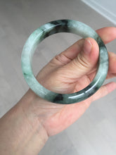 Load image into Gallery viewer, 60.3mm certified type A 100% Natural green/black Jadeite Jade bangle BM42-8565

