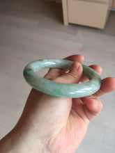 Load image into Gallery viewer, 57.9mm certified 100% natural type A light sunny green chubby round-cut jadeite jade bangle BL7-5396
