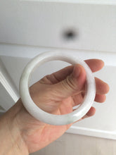 Load image into Gallery viewer, 57.9mm certified type A 100% Natural light green/white jadeite jade bangle AY53-1460
