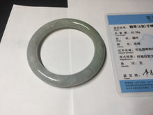 Load image into Gallery viewer, 54.8mm certified natural 100% natural Type A light green round cut jadeite jade bangle BP2-4990
