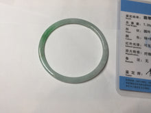 Load image into Gallery viewer, 50.5mm certified 100% natural Type A sunny green/white thin flat jadeite jade bangle BG219-8578
