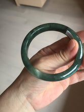 Load image into Gallery viewer, 57.2mm certified natural Type A oily dark green/black jadeite jade bangle BG77-0408
