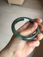 Load image into Gallery viewer, 57.2mm certified natural Type A oily dark green/black jadeite jade bangle BG77-0408
