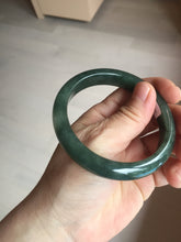 Load image into Gallery viewer, 57.2mm certified natural Type A oily dark green/black jadeite jade bangle BG77-0408
