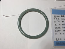 Load image into Gallery viewer, 59mm Certified Type A 100% Natural light green/blue/brown slim round cut Guatemala Jadeite bangle BS49-4651
