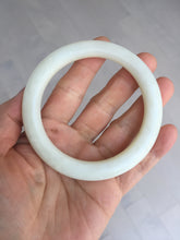 Load image into Gallery viewer, 58.5mm Certified 100% Natural white beige round cut nephrite Jade bangle HHE103-0942
