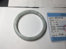 Load image into Gallery viewer, 74.4mm certified Type A 100% Natural light green white round cut plus size Jadeite Jade bangle BP173-1261
