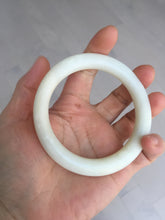 Load image into Gallery viewer, 58.5mm Certified 100% Natural white beige round cut nephrite Jade bangle HHE103-0942
