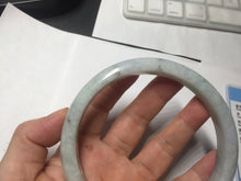 Load image into Gallery viewer, 74.4mm certified Type A 100% Natural light green white round cut plus size Jadeite Jade bangle BP173-1261
