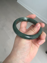 Load image into Gallery viewer, 57.2mm certified natural Type A oily dark green/black jadeite jade bangle BG77-0408
