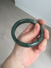 Load image into Gallery viewer, 57.2mm certified natural Type A oily dark green/black jadeite jade bangle BG77-0408
