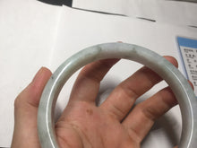 Load image into Gallery viewer, 74.4mm certified Type A 100% Natural light green white round cut plus size Jadeite Jade bangle BP173-1261
