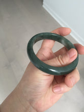 Load image into Gallery viewer, 57.2mm certified natural Type A oily dark green/black jadeite jade bangle BG77-0408
