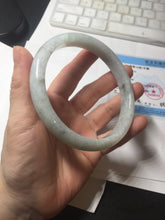 Load image into Gallery viewer, 74.4mm certified Type A 100% Natural light green white round cut plus size Jadeite Jade bangle BP173-1261
